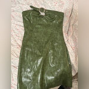 Cherry Mellow Leather Mini Dress